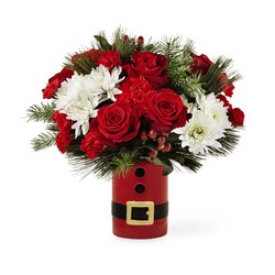 The  Let's Be Jolly Bouquet from Clifford's where roses are our specialty